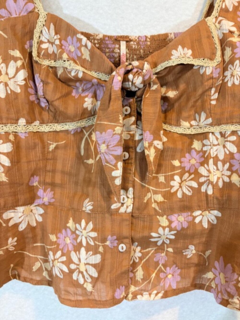Free People Call Me Baby Meerkat Combo Daisy Brown Motif Size Large NWT - Picture 5 of 10